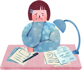 Little Girl Anxious about Homework